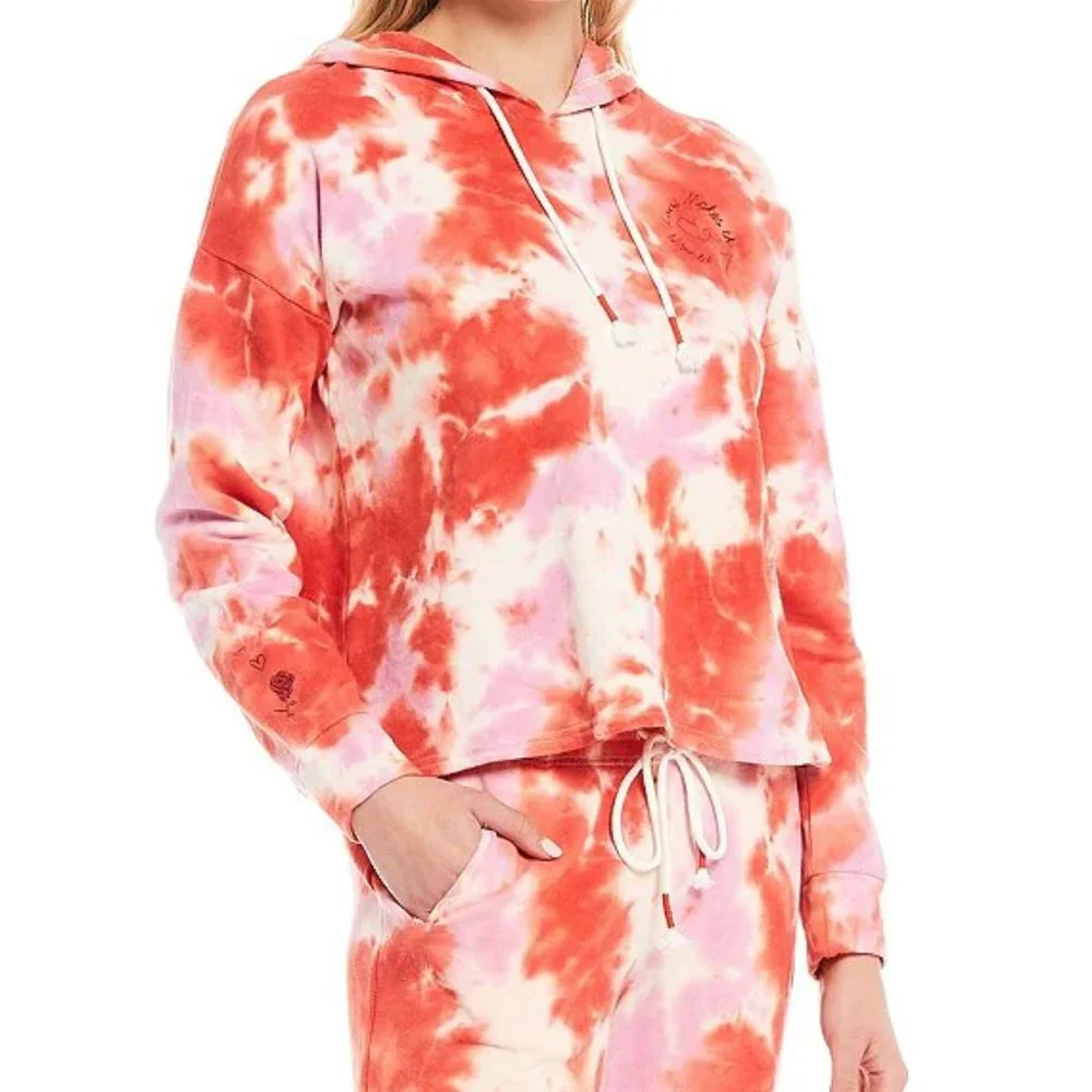 PJ Salvage Daydream Doodles Tie Dye Lounge Hoodie 'Love Makes' - Picture 3 of 9
